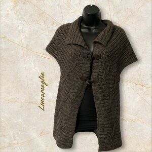 Lineamaglia Brown Cardigan Sweater Wool Blend Boho Y2K‎ Minimalist SZ S Women